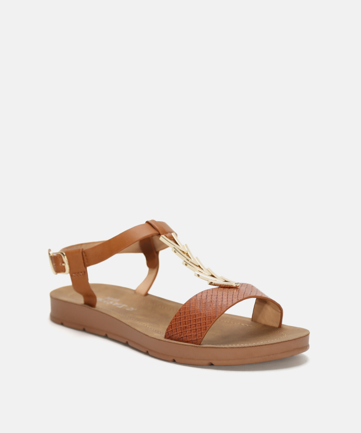 Sandalia plana pieza met&aacute;lica image number null